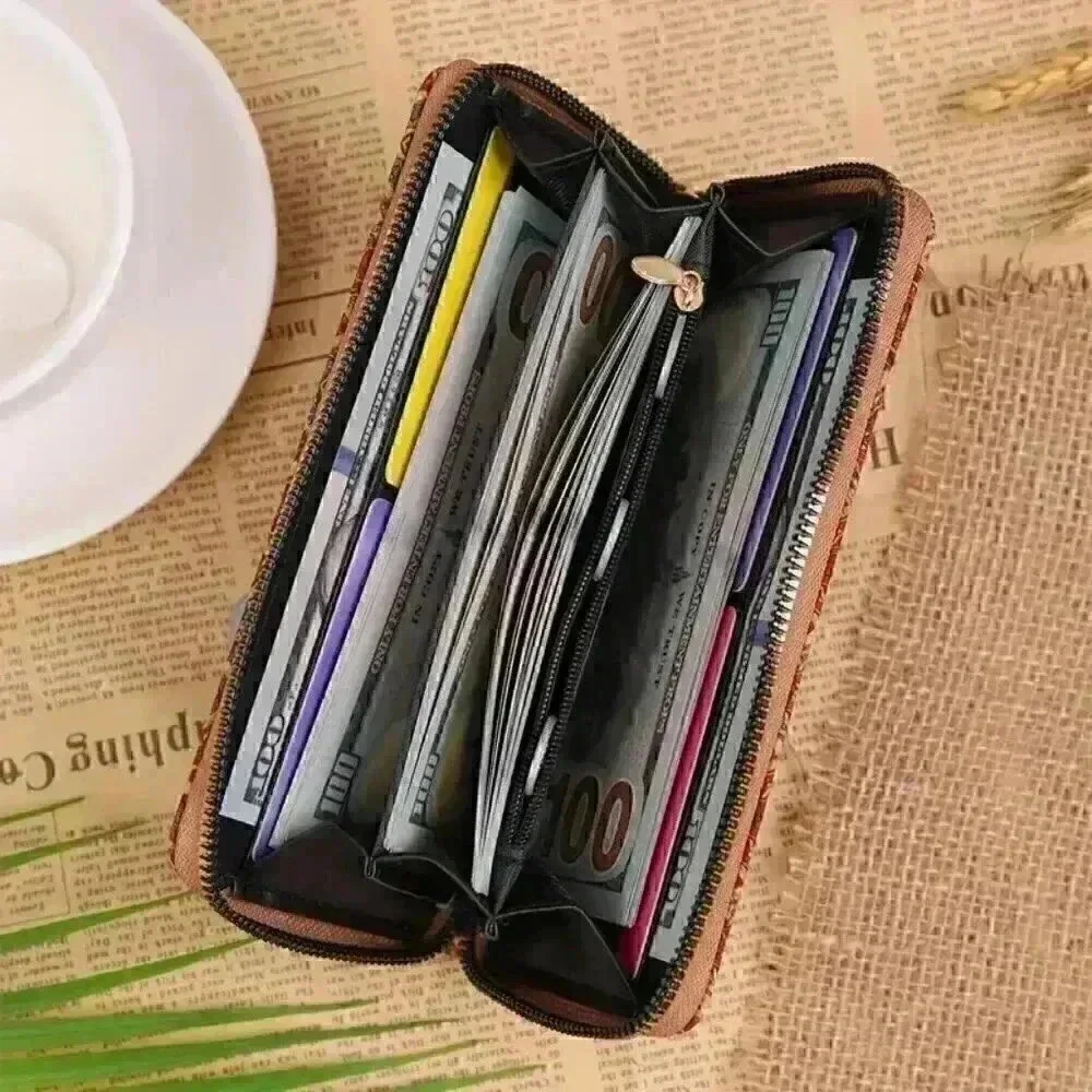 Bohemian Charm Retro Floral Clutch Wallet